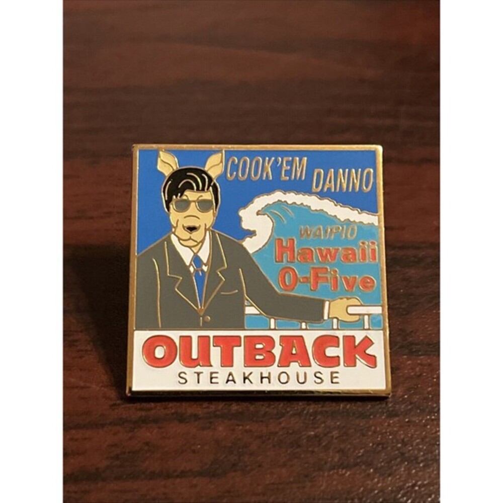 Outback‎ Steakhouse Waipio Hawaii O-Five “Cook’Em Danno” Kangaroo Lapel Hat Pin